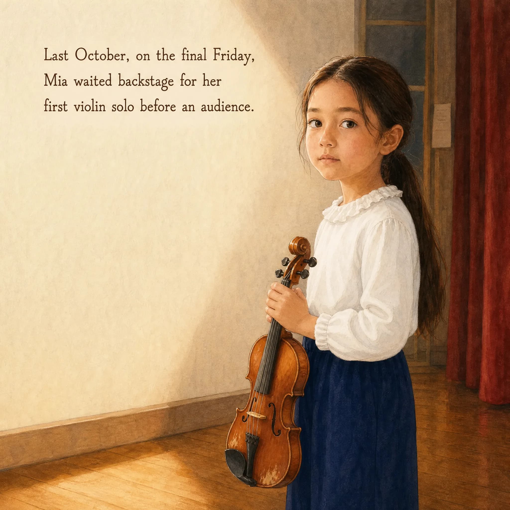Mia’s First Note storybook page 1